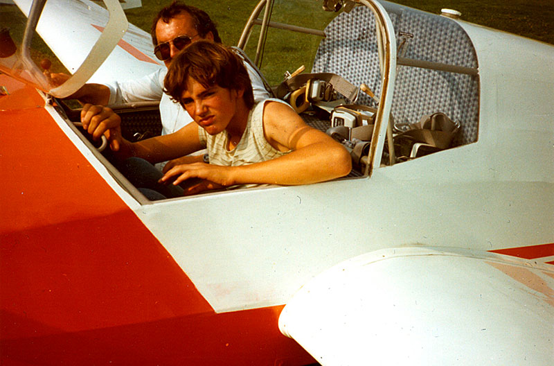 Michael und Sepp Bermann, der 1. Schulflug am 19.08.1984
